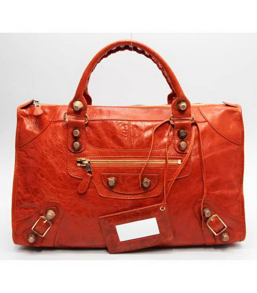 Custodia in pelle di Balenciaga Giant City Bag Arancione